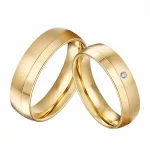 Női karikagyűrű nemesacélból, aranyszínű, 7-es méret