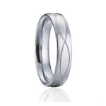 Férfi karikagyűrű hullámmintával, 7-es méret