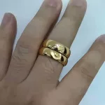 Női karikagyűrű nemesacélból, aranyozott, 5-ös méret