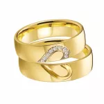 Férfi karikagyűrű nemesacélból, aranyozott, 8-as méret