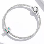 Strieborné kúzlo, diamantový vzor, zeleno-ružové