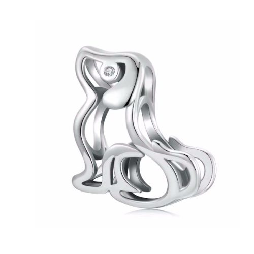 Ezüst charm, kutya