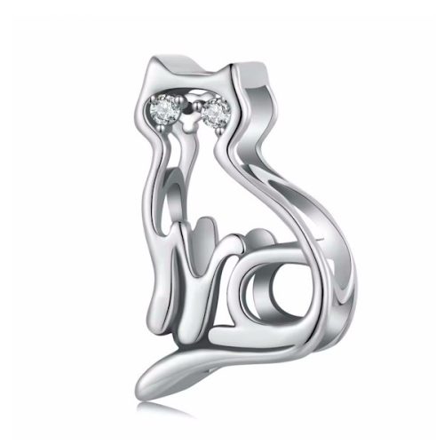 Ezüst charm, macska