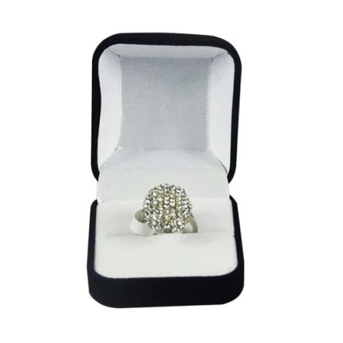 Šperkovnica s hodvábnou podšívkou, čierno-biela