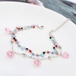 Perlový náramok, svetloružový, zdobený kryštálmi Swarovski