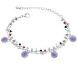 Perlový náramok, Tanzanit, zdobený kryštálmi Swarovski