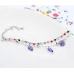 Perlový náramok, Tanzanit, zdobený kryštálmi Swarovski