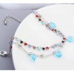 Perlový náramok, Aquamarine, zdobený kryštálmi Swarovski