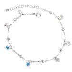 Kamenný náramok v tvare perly, zdobený kryštálmi Swarovski