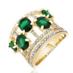 Jedinečný kamienkový prsteň, zdobený kryštálom Swarovski