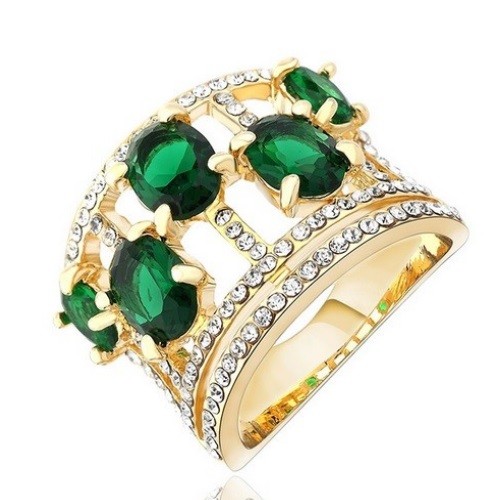 Jedinečný kamienkový prsteň, zdobený kryštálom Swarovski