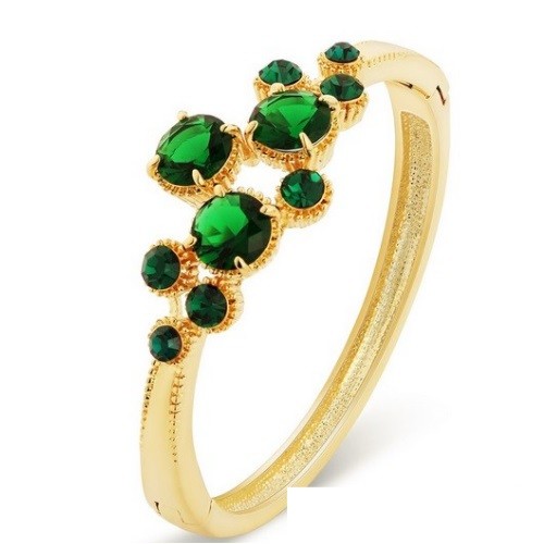 Okrúhly kamienkový náramok, zdobený kryštálmi Swarovski