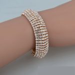 Náramok Austria s kryštálmi zlatej farby, 19 cm