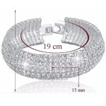 Náramok Austria s kryštálmi, striebornej farby, 19 cm