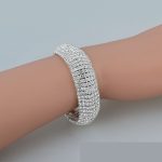 Náramok Austria s kryštálmi, striebornej farby, 19 cm