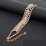 Postriebrený náramok s kryštálmi striebornej farby 17+6 cm