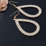 Pozlátené visiace náušnice s kryštálmi, v zlatej farbe