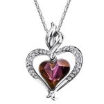 Náhrdelník s dvojitým srdcom, elegantný, rakúsky krištáľ