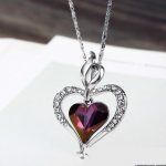 Náhrdelník s dvojitým srdcom, elegantný, rakúsky krištáľ