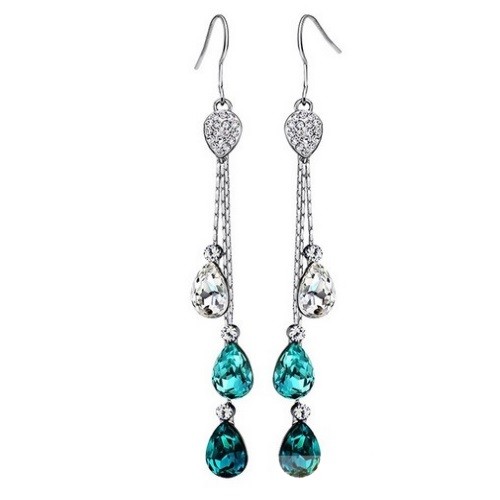 Trojvláknové kvapkové náušnice