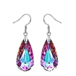 Náušnice s kameňmi, ozdobené krištáľmi Swarovski