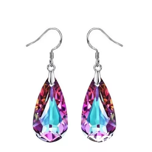 Náušnice s kameňmi, ozdobené krištáľmi Swarovski