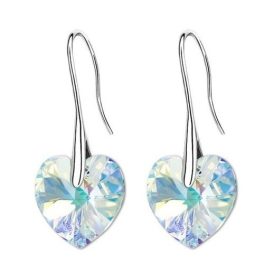   Náušnice so srdiečkom Crystal AB zdobené kryštálmi Swarovski