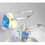 Náušnice so srdiečkom Crystal AB zdobené kryštálmi Swarovski