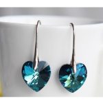 Náušnice so srdiečkami, Crystal BBL, zdobené kryštálmi Swarovski