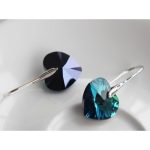 Náušnice so srdiečkami, Crystal BBL, zdobené kryštálmi Swarovski