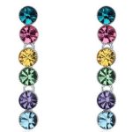 Dlhé, okrúhle kamienkové náušnice, viacfarebné