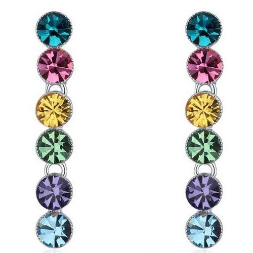 Dlhé, okrúhle kamienkové náušnice, viacfarebné