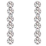 Dlhé, okrúhle kamienkové náušnice, krištáľ