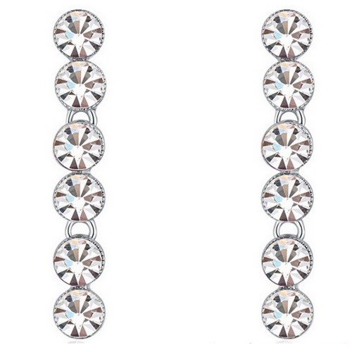 Dlhé, okrúhle kamienkové náušnice, krištáľ