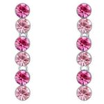 Dlhé, okrúhle kamienkové náušnice, ružové