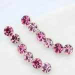 Dlhé, okrúhle kamienkové náušnice, ružové