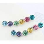 Dlhé, okrúhle kamienkové náušnice, viacfarebné