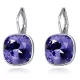 Piercing náušnica, Tanzanite, zdobená Swarovski kryštálom