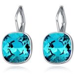 Napichovacie náušnice, Indikolite, zdobené kryštálmi Swarovski