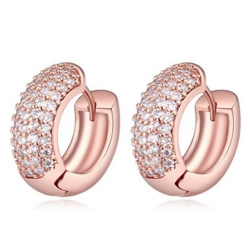 Módne kruhové náušnice, Rosegold, ružové zlato