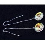 Kamenné náušnice zdobené kryštálmi Swarovski