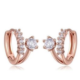 Jedinečné kruhové náušnice, Rosegold, ružové zlato