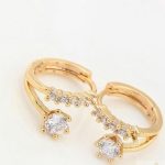 Jedinečné kruhové náušnice, šampanské zlato