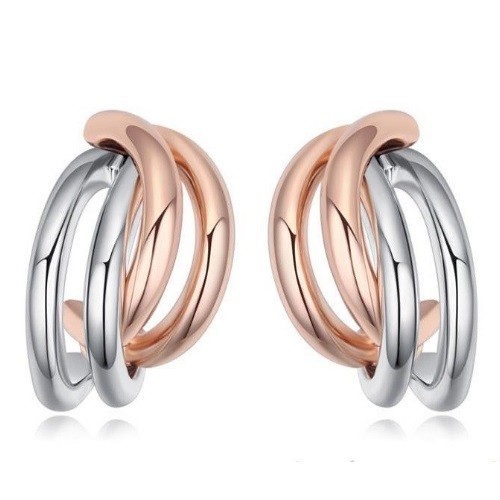 Dvojfarebné polkruhové náušnice