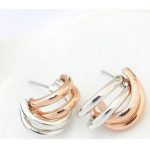 Dvojfarebné polkruhové náušnice