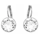 Mini okrúhle náušnice, pokryté rhódiumom, dekorované kryštálom Swarovski