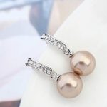 Perlové náušnice, bronz, zdobené kryštálmi Swarovski