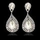 Postriebrené náušnice, visiace, s horským krištáľom, v striebornej farbe