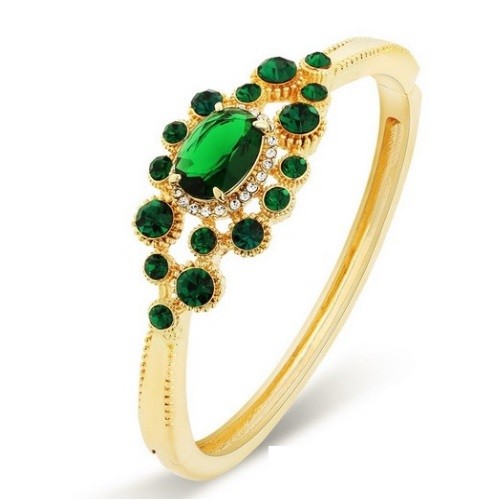 Oválny a okrúhly kamienkový náramok, zdobený kryštálmi Swarovski