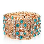 Náramok v štýle opasku, zdobený kryštálmi Swarovski